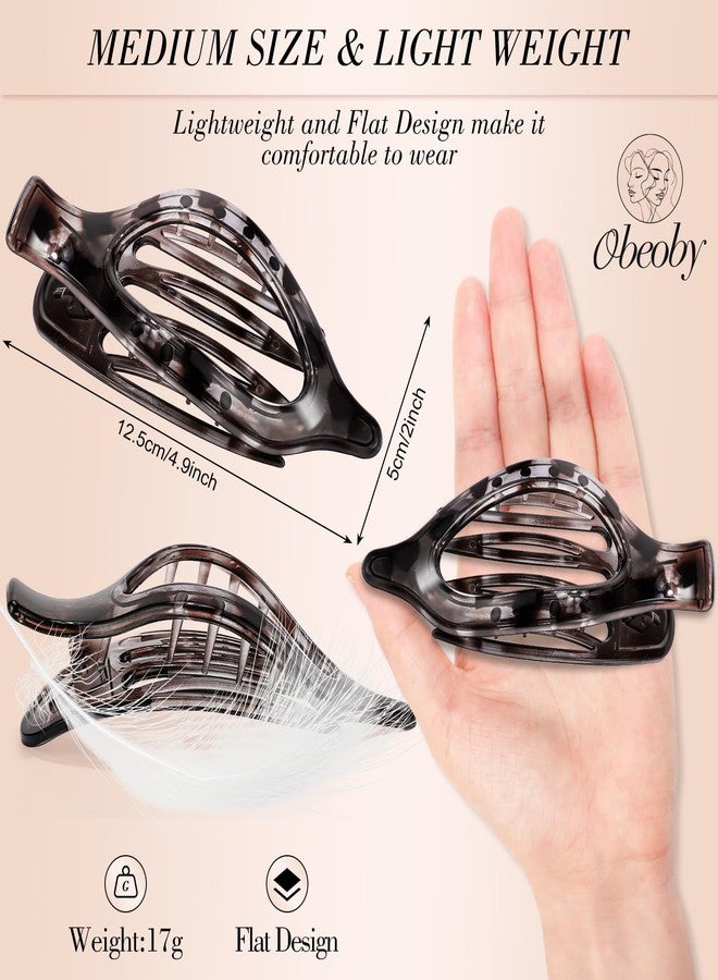 Obeoby 8 PCS Flat Hair Clips for Women, French Duckbill Flat Claw Clips for Thin Thick Hair Barrettes Accessories Medium Large (Tortoiseshell) - Image 2